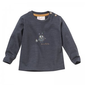 People Wear Organic Baby Langarm-Shirt Monster-Familie nachtblau 98/104